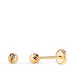 Pendientes Media Bola Tallas 3 mm en Oro Amarillo 18K Bebé