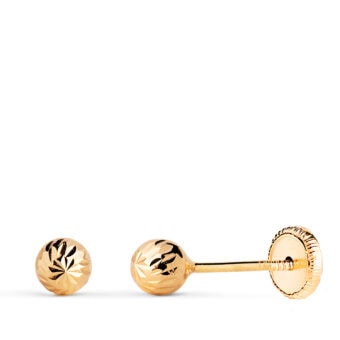 Pendientes Media Bola Tallas 4 mm en Oro Amarillo 18K Bebé