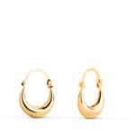 Pendientes Huecos Morcilla Oro Amarillo de 18 Quilates 11 x 4 mm
