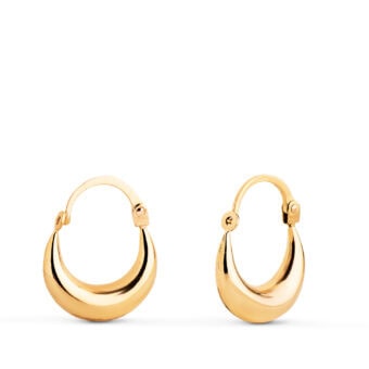 Pendientes Aro 13 x 4 mm Oro Amarillo 18 quilates Morcillas Lisas