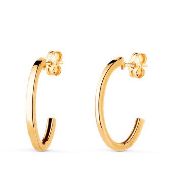 Pendientes 19 x 11 mm Oro Amarillo 18K Aro Oval Abierto