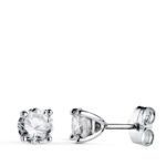 Pendientes 5mm Diamantes 1ct Lab Oro Blanco 18k