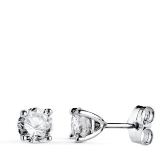 Pendientes 5mm Diamantes 1ct Lab Oro Blanco 18k