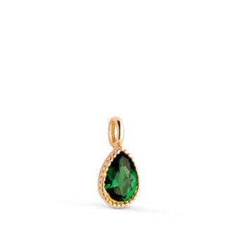 Colgante 11 x 5mm Oro Amarillo18K Circonita Verde Pera