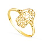 Anillo Mano de Fátima Oro Amarillo 18K Calada
