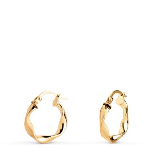 Pendientes Aro Trenzado 16 x 3 mm en Oro Amarillo de 18K
