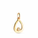 Colgante Gota 12,5 x 8mm Oro Amarillo 18K Diamante Lab 0,016ct