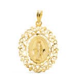 Medalla Virgen Milagrosa 27 x 21 mm Oro Amarillo 18K con Cerco