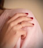 Solitario Compromiso Oro Amarillo 18K Diamantes Lab y Rubí 0,55Q - Imagen 3