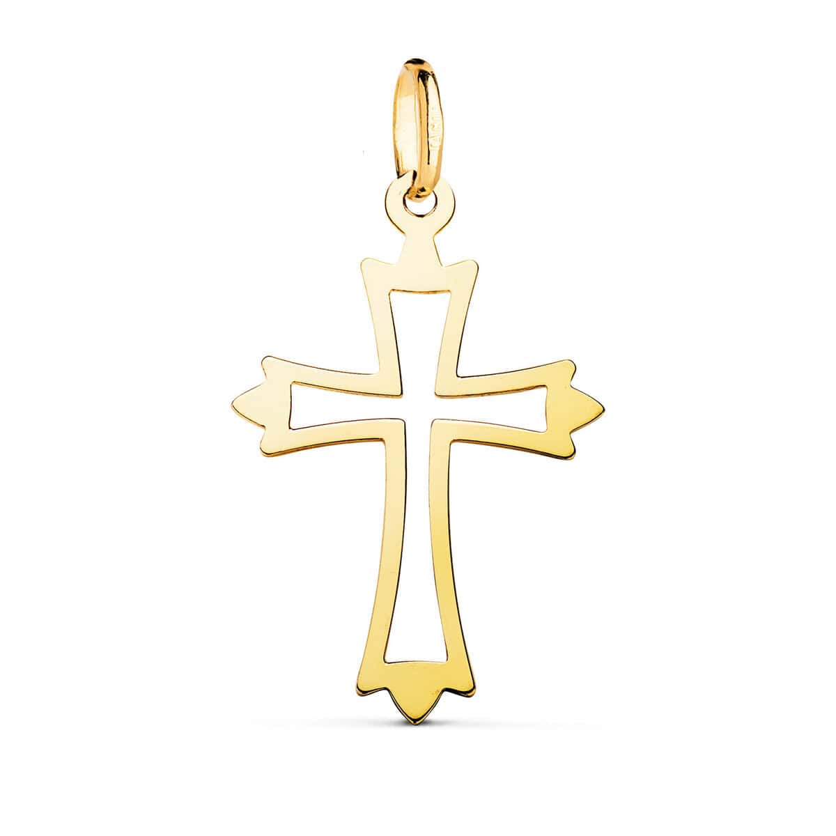 13253b Cruz 27 x 17 mm Oro Amarillo 18K Calada Lisa - Imagen 1