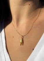 Colgante 16 x 5,5 mm Oro Amarillo 18K Mano Italiana - Imagen 2