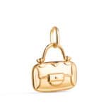 Colgante 14 x 13 mm Oro Amarillo 18K Esmalte Bolso Azul y Blanco - Imagen 2