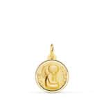 Medalla Bebé Angelito 14 mm Oro Amarillo 18K "Yo Te Cuidaré"