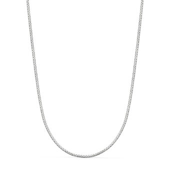 Cadena de Oro Blanco 18K Eslabón Plano 1,2 mm 45 cm Brillo