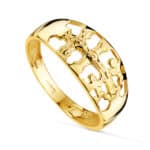 Anillo Oro Amarillo 18 Quilates 7 mm Ancho Cruz de Caravaca