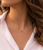 Gargantilla Diamante 0,015 ct. Oro Blanco 18K Estrella 5 mm - Imagen 2