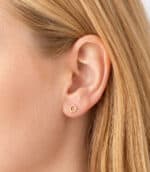 Pendientes Flor Calada 5 x 5 mm Oro Amarillo 18K Tuerca - Imagen 2