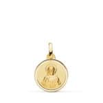 Medalla Sagrado Corazón de Jesús 14 mm Oro Amarillo 18K con Bisel