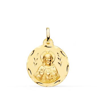 Medalla Sagrado Corazón de Jesús 20 mm Oro Amarillo 18K Tallas
