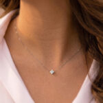 Gargantilla Diamante 0,015 ct. Oro Blanco 18K Estrella 5 mm - Imagen 2