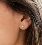 Pendientes 1/2 Bola Tallada 5 mm Oro Amarillo 18K Presión - Imagen 2