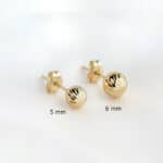 Pendientes Bola Tallada 6 mm Oro Amarillo 18K Presión - Imagen 3