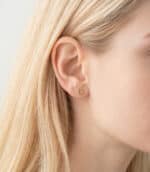 Pendientes Corazón Calado 5 x 5 mm Oro Amarillo 18K Tuerca - Imagen 2