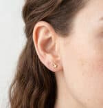 Pendientes Estrella Cóncava 5 x 5 mm Oro Amarillo 18K Tuerca - Imagen 2