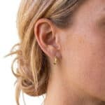 Pendientes Medio Aro 14 x 5 mm en Oro Amarillo 18k Facetado - Imagen 2
