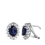 Pendientes Zafiro en Oro Blanco 18K y Diamantes 0,580ct