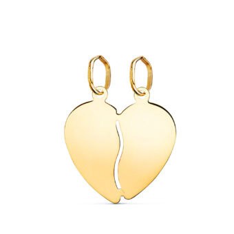 Colgante Corazón Liso 15 mm Oro Amarillo 18 Quilates