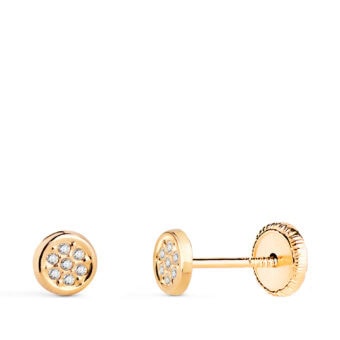 Pendientes Bebé 4,5 mm en Oro Amarillo 18 Quilates Esfera de Circonitas