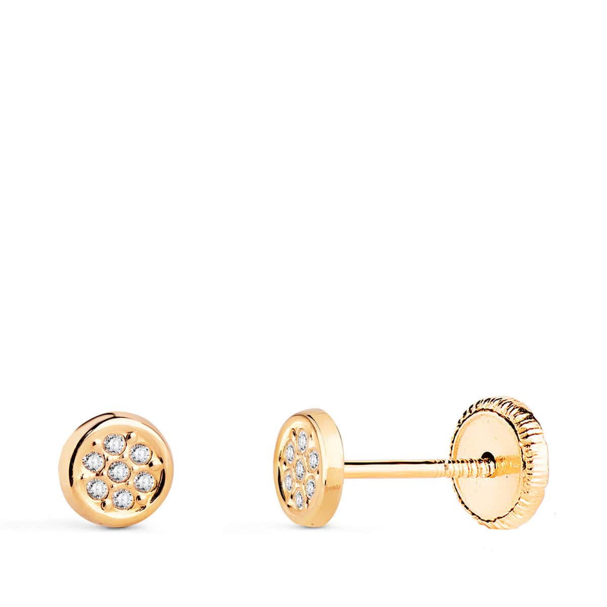 18633n Pendientes Bebé 4,5 mm en Oro Amarillo 18 Quilates Esfera de Circonitas - Imagen 1