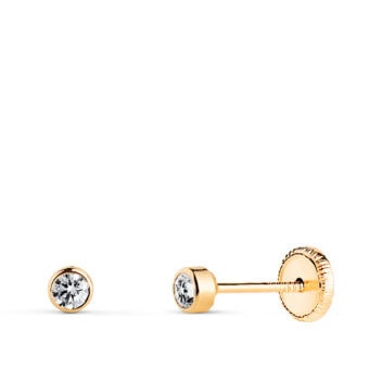 Pendientes Bebé 3mm Oro Amarillo 18K Bocel Circonita