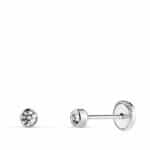Pendientes Bebé 3mm Oro Blanco 18K Bocel Circonita