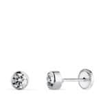 Pendientes Bebé 4mm Oro Blanco 18K Bocel Circonita