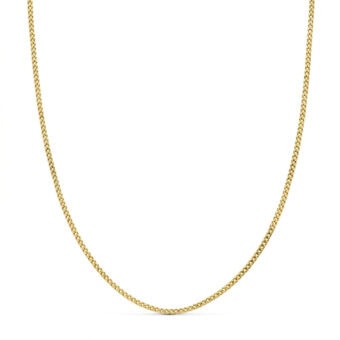 Cadena Barbada Hueca en Oro Amarillo 18K de 1,5 mm Ancho y 50 cm de Largo