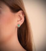 Pendientes Esmeralda en Oro Amarillo 18K y Diamantes Lab 0.580ct - Imagen 2