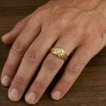 Solitario Hombre Oro Amarillo 18K Circonita - Imagen 2