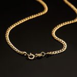 Cadena Barbada Hueca de Oro Amarillo 18K con 3,2 mm Ancho y 60 cm de Largo - Imagen 3