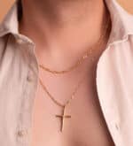 Cruz Cristo 38 x 22 mm en Oro Amarillo de 18K Tubo - Imagen 2