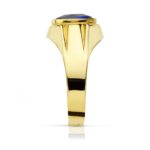 Sello Hombre 10 x 8 mm Oro Amarillo 18K Zafiro Espinel Oval - Imagen 3