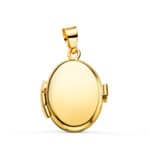 Portafotos Dije 18 x 14 mm Oro Amarillo 18k Oval Liso