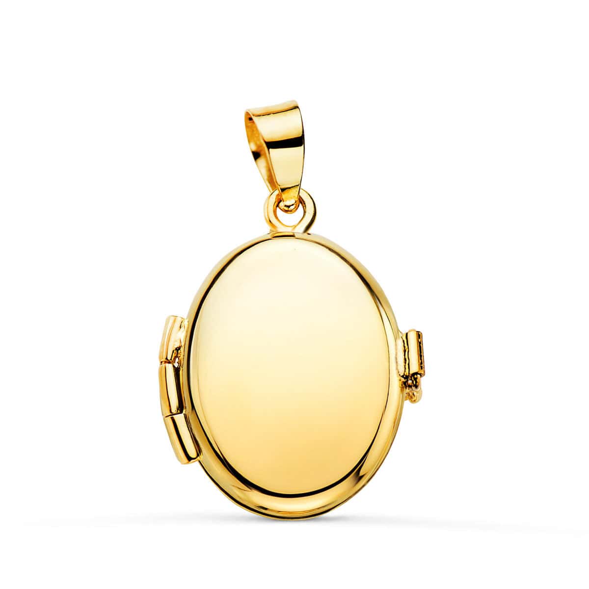 16955new Portafotos Dije 18 x 14 mm Oro Amarillo 18k Oval Liso - Imagen 1