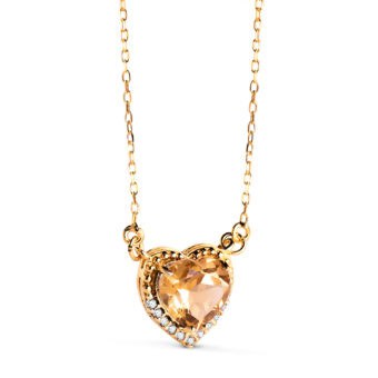 Gargantilla Corazón Oro Amarillo 18K Citrino
