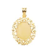 Colgante 28 x 21 mm Oro Amarillo 18 Quilates Chapa con Cerco Calado