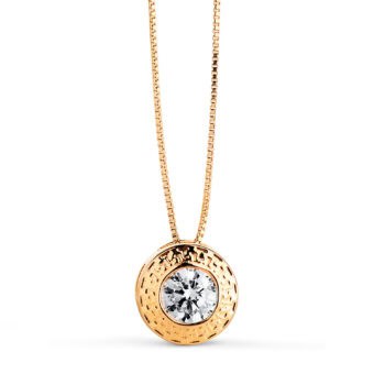 Gargantilla Chatón 6,5mm Oro Amarillo 18K Circonita y Greca