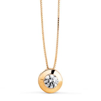 Gargantilla Oro Amarillo 18K con Chatón Circonita 7mm