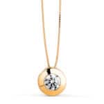 Gargantilla Oro Amarillo 18K con Chatón Circonita 8,5mm