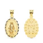 Medalla Virgen Milagrosa 23 x 14 mm Oro Amarillo 18K Escapulario